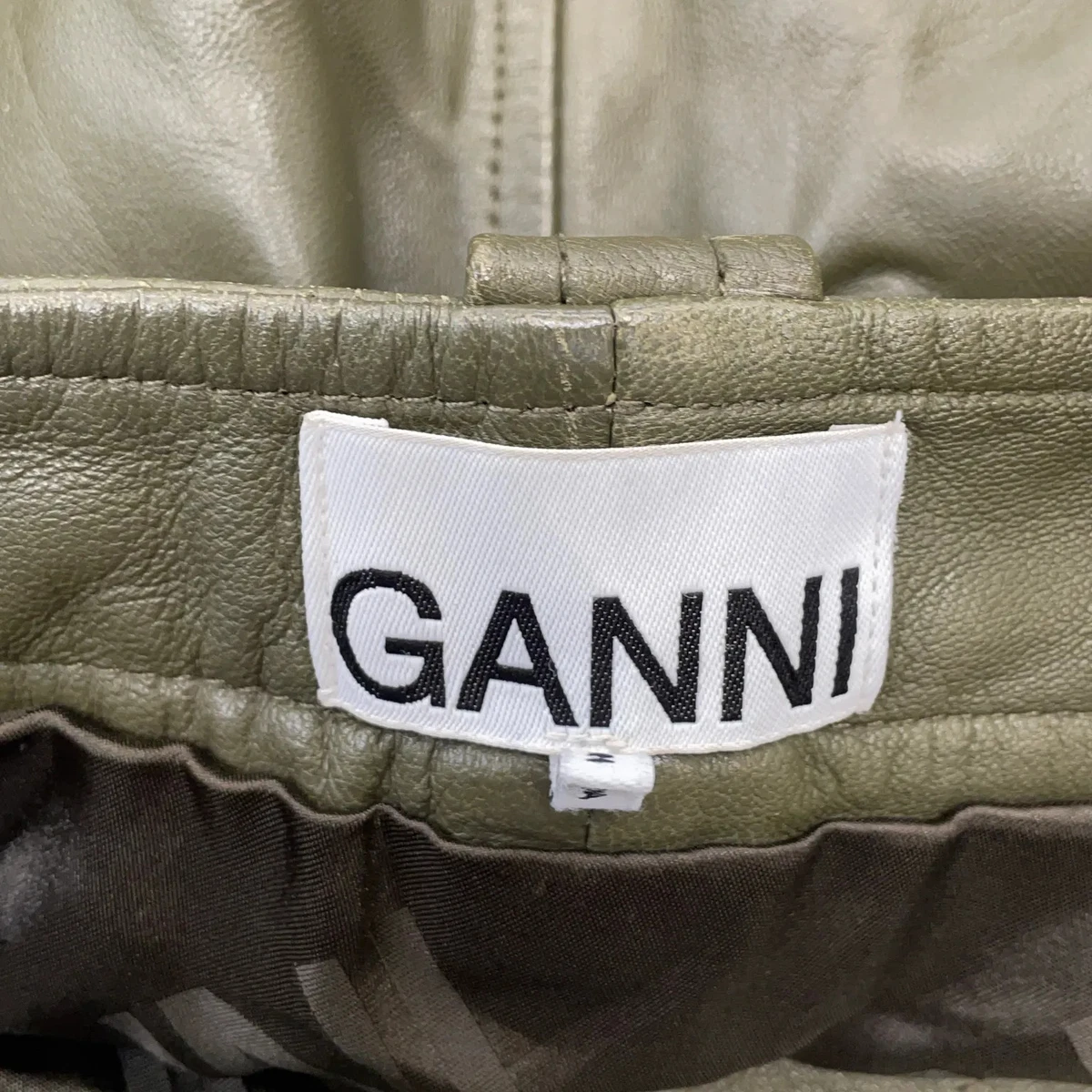 Ganni, Wickelrock, Größe: 40, Grün, Leder/Polyester, Einfarbig, Damen #Ezd