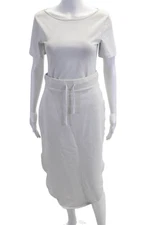 Frank & Eileen Womens Straight Pencil Skirt Set White Cotton Size M