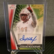 SAGE 2022 High Series Sterling Weatherford Autographs Auto #A-SW Football