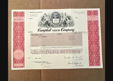 Campbell Soup stock certificate Dated 2004 TOMATO SOUP CAN vignette RARE!!!