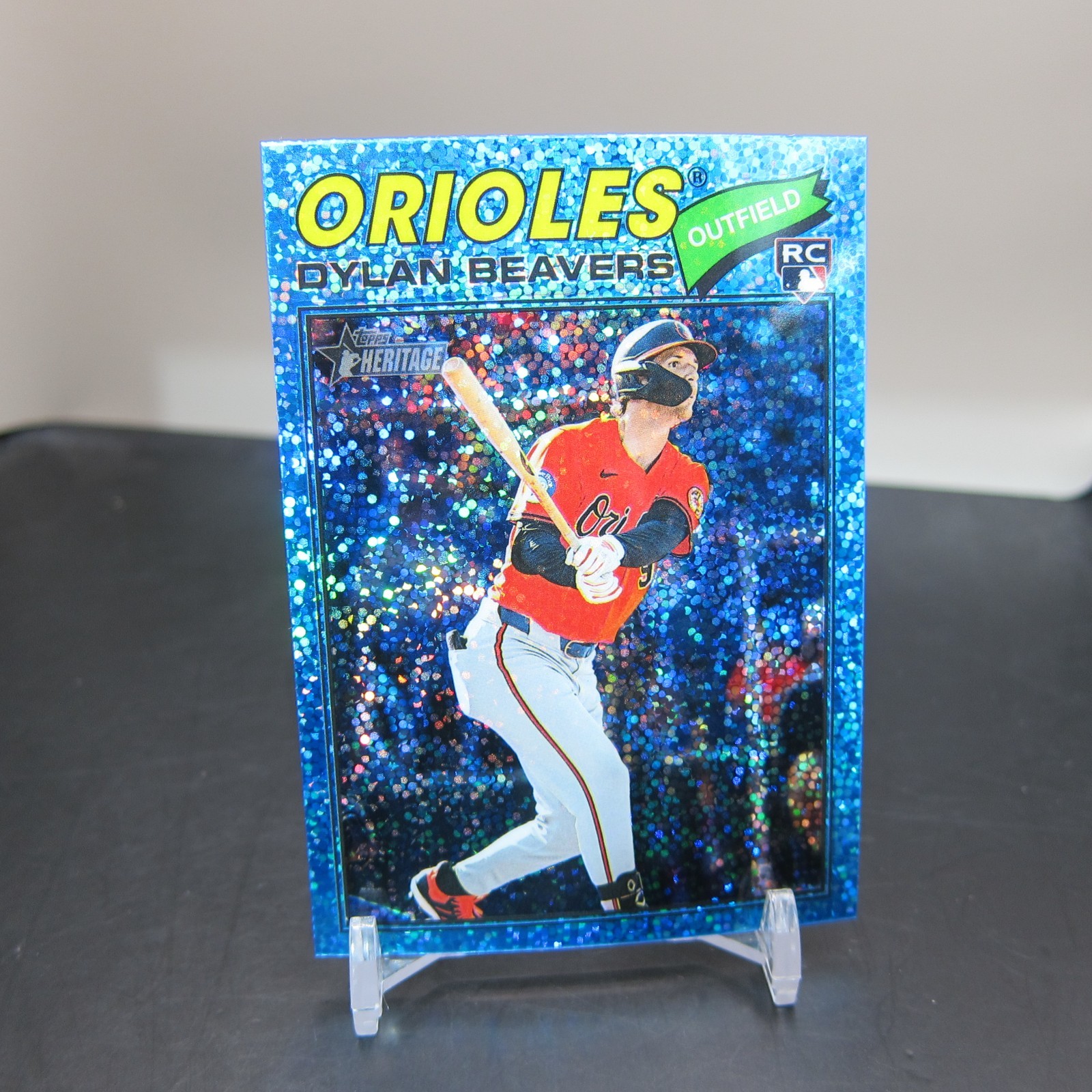 2026 Topps Heritage Chrome Light Blue Sparkle Refractors #48 Dylan Beavers