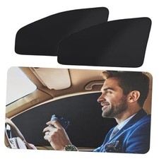 Car Window Shades - 2 Pcs Black Silk Side Front Protection Covers - Front 2pcs