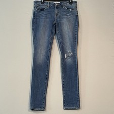 Levi's 711 Skinny Distressed Jeans Medium Wash Denim Women's Size 28 Mid Rise