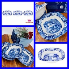 Set of 3 Spode Blue Italian Collection Procelain Dipping Bowl Serving Dish