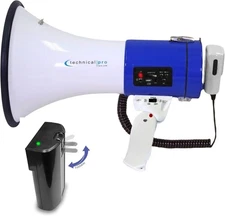 Technical Pro 40W recharegable Megaphone with recording Blue 