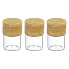3Pcs Mini Glass Bottles with Lids, 5ml Small Clear Glass Jars