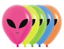 Alien 200 Neon Assortment 12,5cm 5 Inch Latex Luftballons Sempertex 50 St&uuml;ck