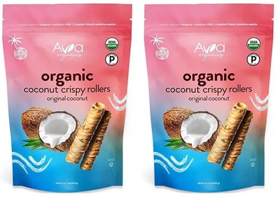 2 pack Ava Organics Coconut Crispy Rollers, 14.1 oz. FREE shipping