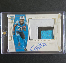 2021 Panini National Treasures Chuba Hubbard Rookie Patch Auto RMS-CH /99