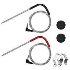Temp Probe for Pit Boss Pellet Grill, 3.5mm Plug, 2 Probes with Clips, Red