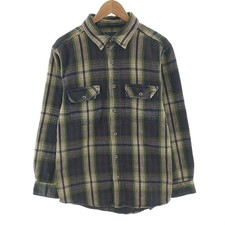 Used FIELD and STREAM long-sleeved heavy flannel check shirt size M men's