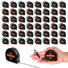 50 Pcs 6 FT Mini Tape Measure Retractable Bulk Small Measuring Black