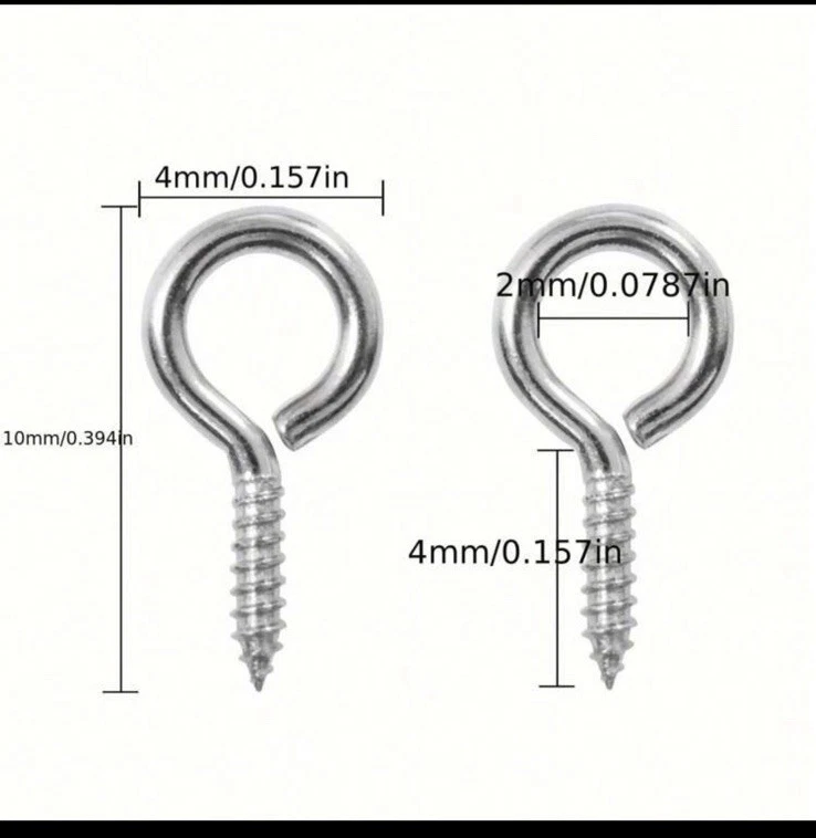 Маленькие винтовые заколки для крючков, рукоделия, изготовления ювелирных изделий 50 шт. - Изображение 2 из 4