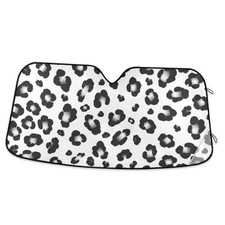Car Windshield Sun Shade Black White Car Sun Visor for UV 55 x 28 inch Leopard