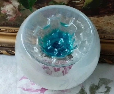 ANCIEN GLOBE VERRE STYLE SCIOLARI MAZZEGA POUR LUSTRE LAMPE DESIGN - Photo 1/4