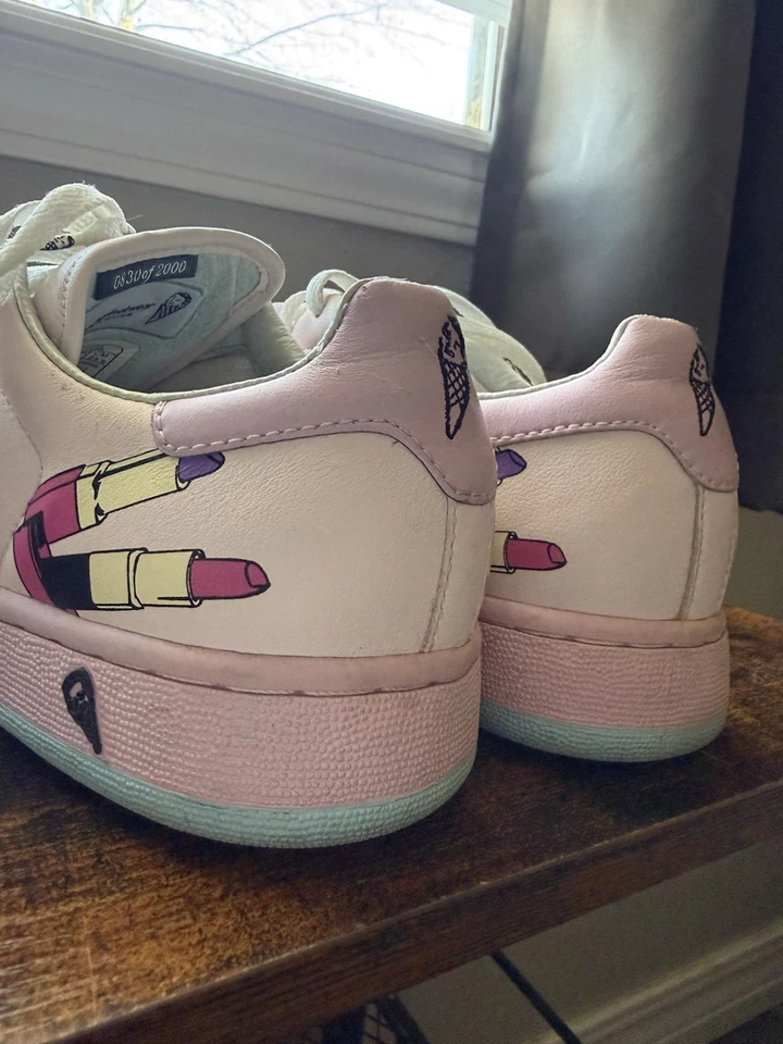 Pharell Williams Pink Ice Cream BBC Footwear Lipstick Design Sneakers Shoes 7.5 - Image 3 of 4
