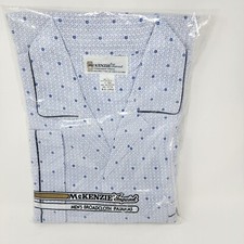 Vintage McKenzie Imperial NOS NEW Broadcloth Men's Pajamas XL Extra Large Blue