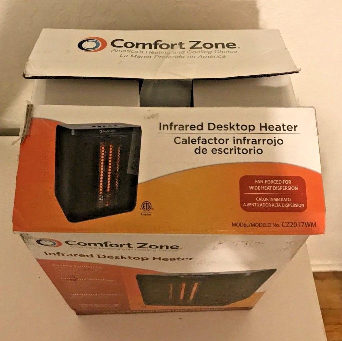 Comfort Zone Infrared Electric Portable Desktop Space Heater, Black | eBay