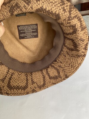 Eric Javitz Womens  hat Python Print New Eric Javits New York Brown Python Print Wool Classic Hat  main image 3