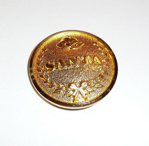 Campane dall'aspetto vintage Babbo Natale Polo Nord 14kt finitura oro opaco bottone 1-1/8 - Foto 3 di 8