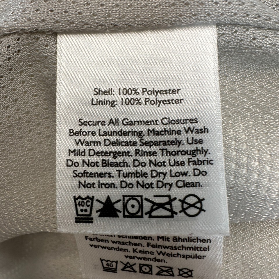 Eddie Bauer Jacket Womens PM White Hooded Rain Coat Weatheredge Logo