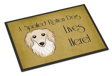 Caroline's Treasures BB1460MAT Longhair Creme Dachshund Spoiled Dog Lives Her...