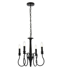 Black Rustic Farmhouse Chandelier Cottage Kitchen Candlestick Ceiling Lighting