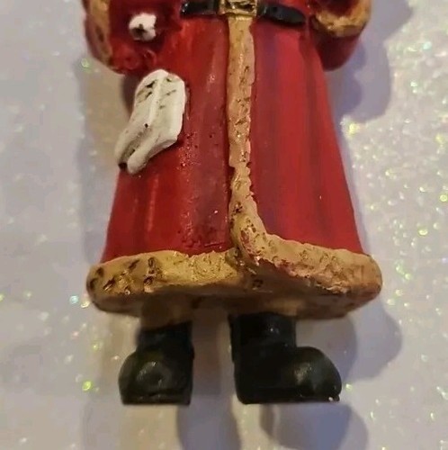 Vintage Keramik Weihnachtsschmuck Kugel Weihnachtsmann mit Baum + Teddybär Xmas - Bild 3 von 6