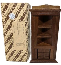 Vintage Concord Miniature Dollhouse 1:12 Corner Shelf Cabinet Wood #2372