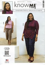 Know Me ME2002 Knit Mock Turtleneck w Tie Belt, Straight, Tapered Jeans Sz 10-18