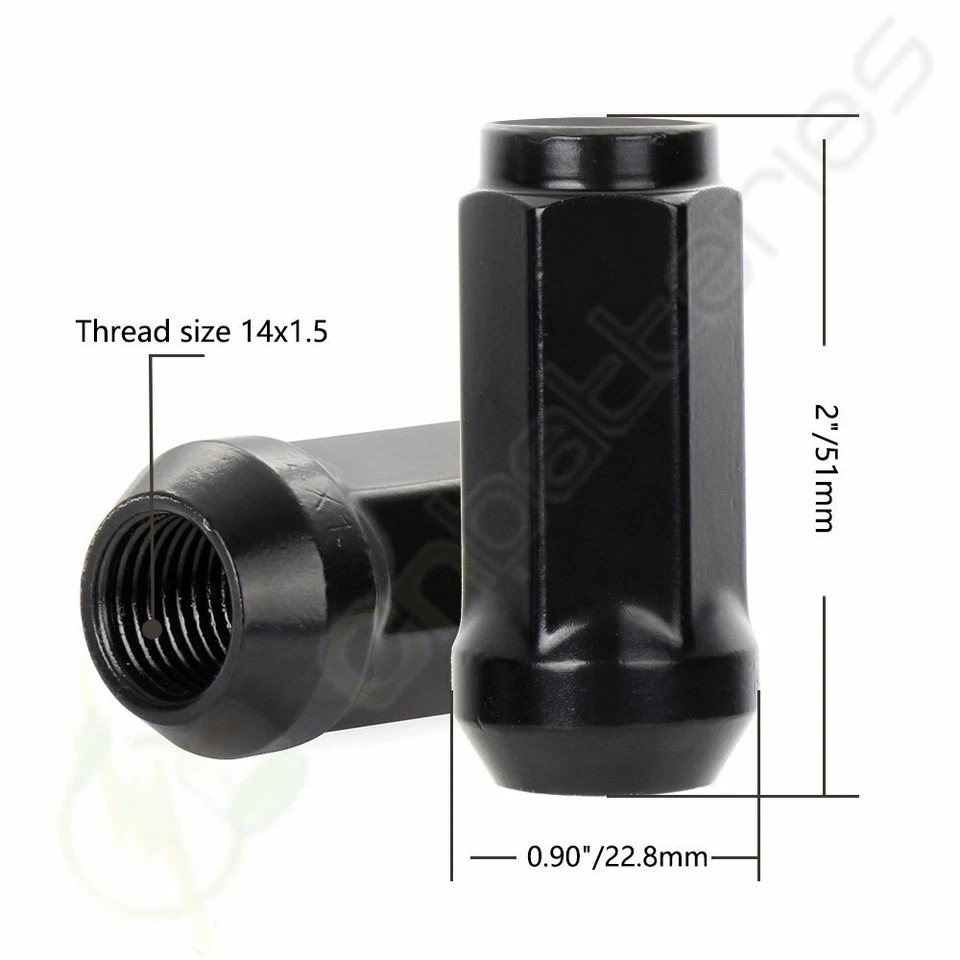 32 tuercas negras 14x1,5 para GMC Sierra 2500 HD K2500 Suburban Ford Chevy Foto 2 de 4