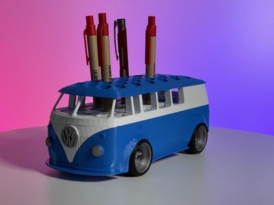 VW T1 Bully T1 Bus Volkswagen T1 als Stifthalter 3D Gedruckt Geschenk Vintage BL