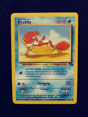 Vintage Krabby Pokemon Card 1995, 96, 98 EXCELLENT | eBay Vintage Krabby Pokemon Card 1995, 96, 98 EXCELLENT | eBay