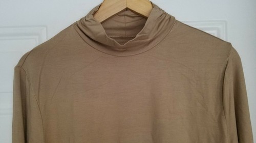 Women's Chico's Rayon Sycamore Silky Stretchy Ruched Mock Neck Knit Top 2 - L - Picture 3 of 12