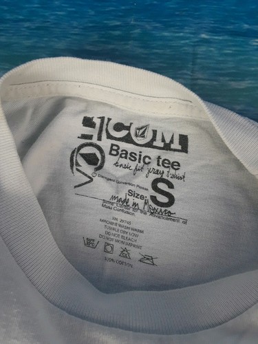 Volcom Mens White Volcom Logo Basic Tee Size Small Made Mexico 100% Cotton - Picture 7 of 7