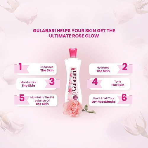 Dabur Gulabri Premium Acqua di Rose | Tutti i tipi di pelle | 30 ML - Foto 2 di 3