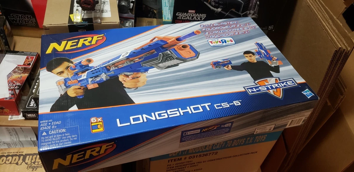 Nerf Longshot CS-6 N-Strike Blue Brand New in Box! Super rare, damaged box.  | eBay