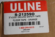 ULINE Mighty Line® S-21259O Deluxe Safety Tape - 3" x 100', Orange