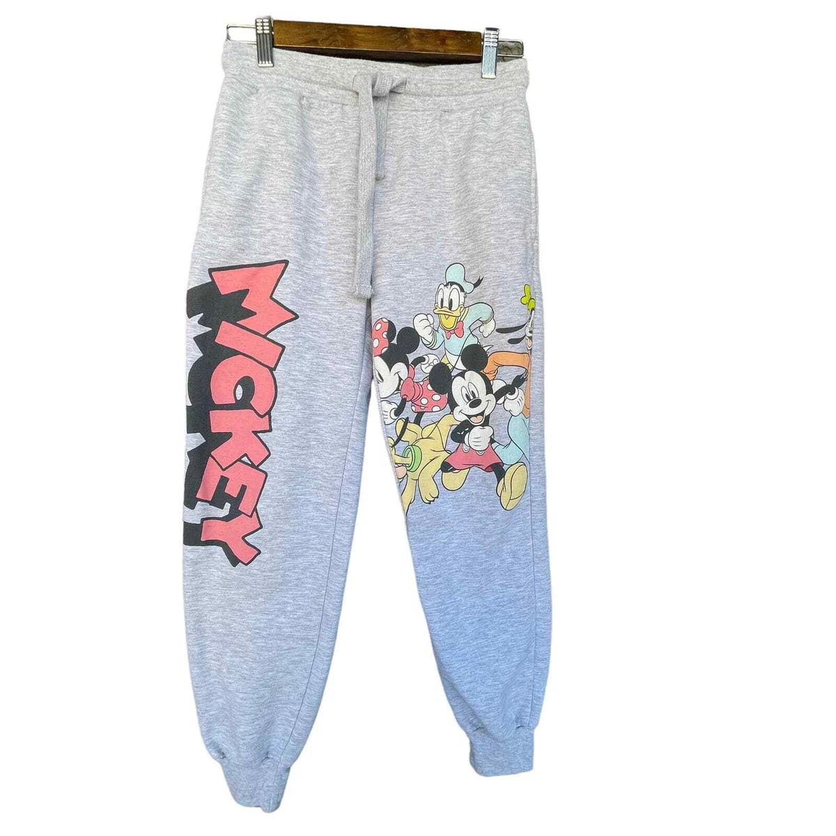 Disney Joggers Juniors Size 3 5 Gray Mickey Mouse Print Sweatpants