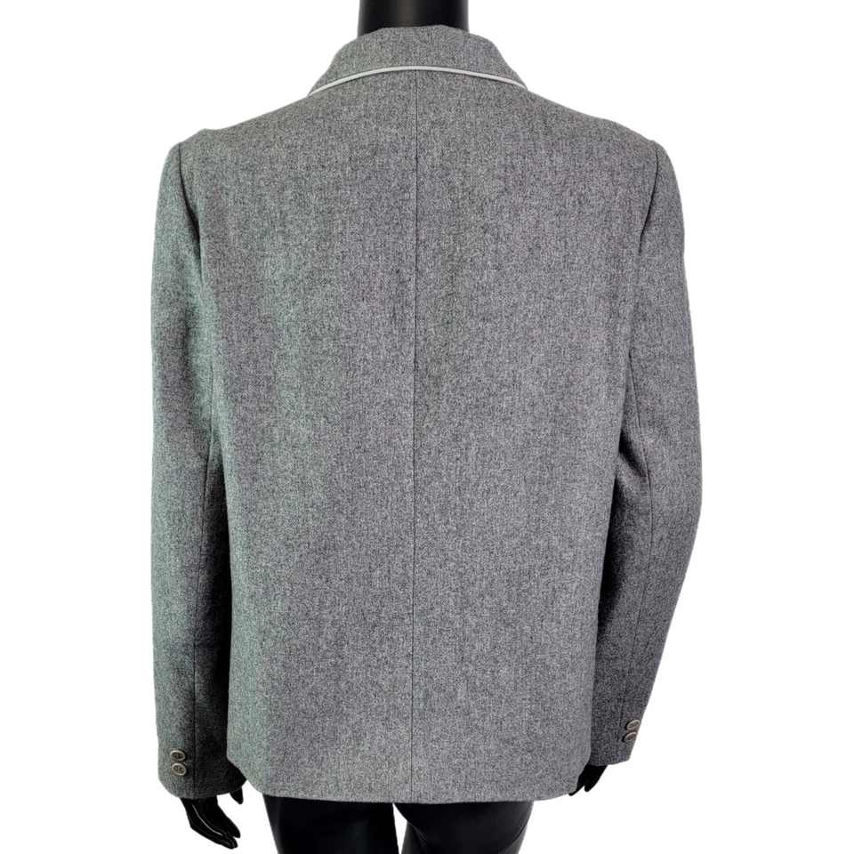 Lacoste Women's Wool Blend School Boy Blazer Sports Coat Gray Size 12 - Image 2 of 4