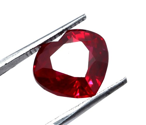 Natural Ruby Certified 9.40 Ct Pigeon Blood Red Heart Cut Loose Gemstone - Picture 5 of 7