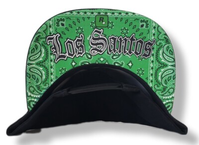GRAND THEFT AUTO Los Santos on GREEN bandana Hat Snap back cap