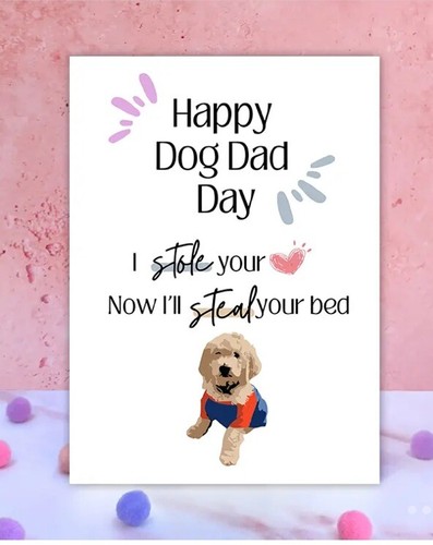 Dog Dad Funny Happy Birthday Fathers Day From The Dog - Greeting Card Envelope - Picture 2 of 3