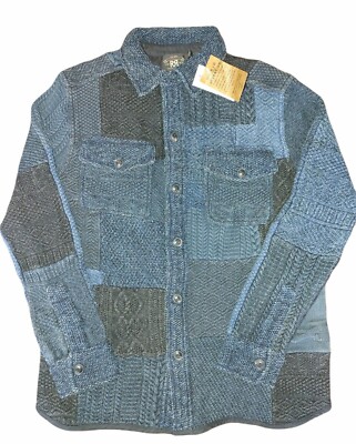 RRL Double RL Ralph Lauren MENS S patchwork cardigan sweater