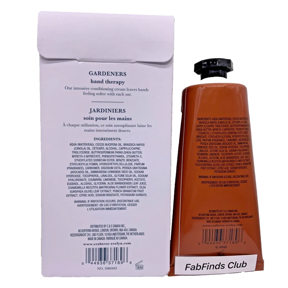 Crabtree & Evelyn Gardeners Hand Therapy Cream Full Size 3.5oz/100g Sealed New - Image 2 of 4