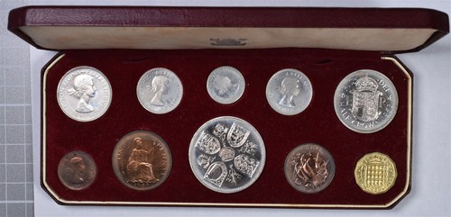 1953 Great Britain Elizabeth Coronation 10 Coin Proof Set With Case