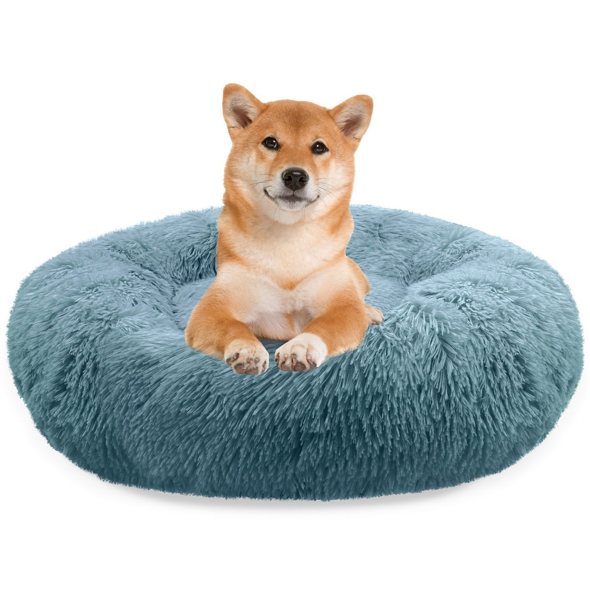 Anptight Donut Hundebett – Rund, Waschbar, Wasserdichte Unterseite, Hellgrau, 50,8 Cm