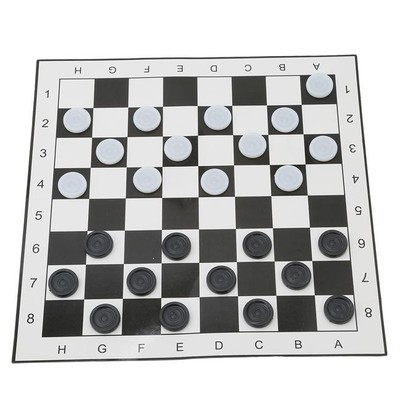 Plastic Checkers Draughts Checkerboard Paper Game Family