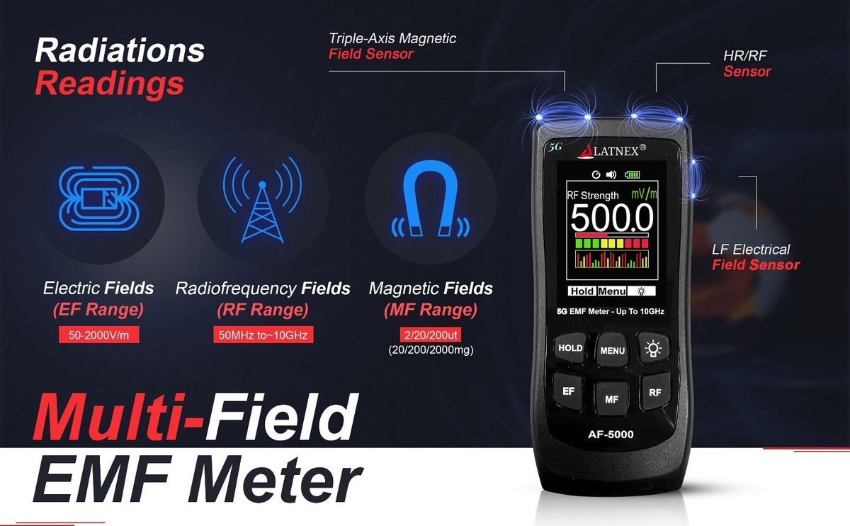 HF-B3G 3-Axis RF EMF Meter and Detector Measuring EMF Radiation
