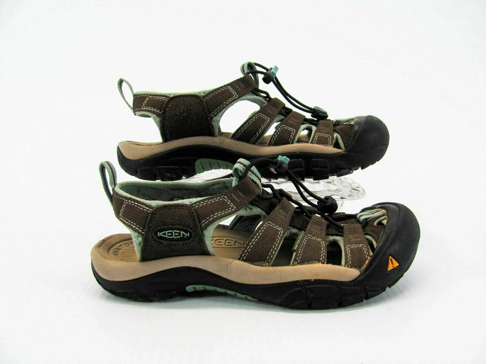 Scarpa donna Keen Newport H2 taglia 6M marrone verde pescatore sandalo sportivo usata qp